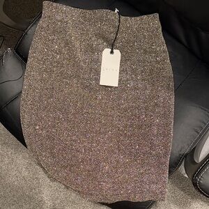 Leith glitter silver pencil skirt